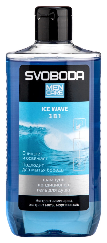 Шампунь-кондиционер-гель д/душа Svoboda Men Care Ice Wave 3 в 1, 290 мл