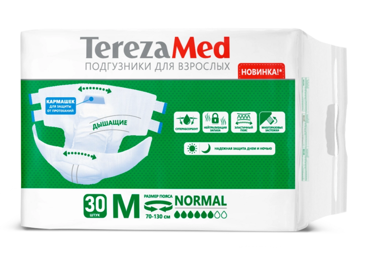 Подгузники TerezaMed Medium Normal д/взрослых, 30 шт