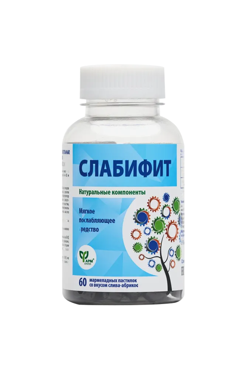 Слабифит Фармгрупп, 60 шт, пастилки жевательные со вкусом слива-абрикос