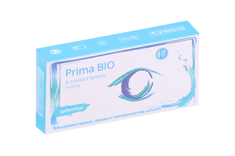 Линзы Okvision Prima Bio Spherical контактные мягкие R 8.6/14.2 (диоптрия -2,50), 6 шт