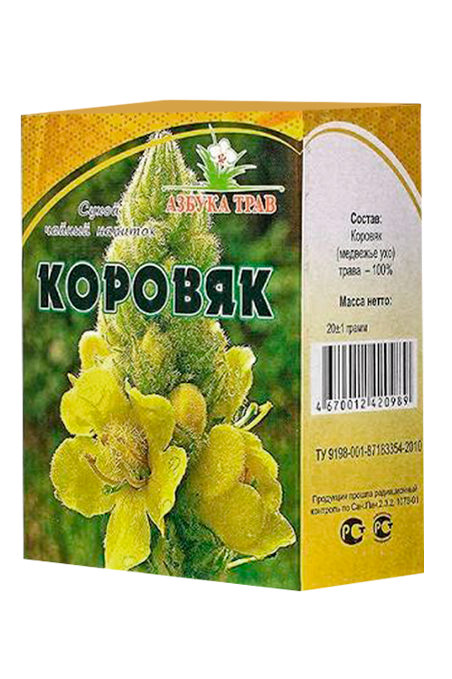 Напиток чайный Азбука трав Коровяк трава (медвежье ухо), 20 г