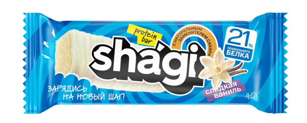 Батончик Shagi протеиновый сладкая ваниль, 40 г