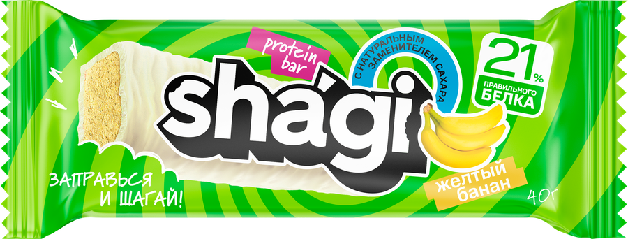Батончик Shagi протеиновый желтый банан, 40 г