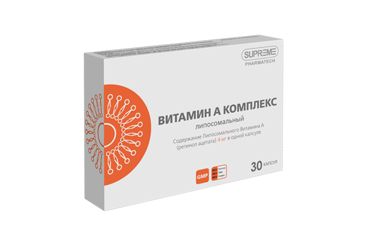 Витамин A комплекс липосомальный Supreme Pharmatech, 1 020 мг, 30 шт, капсулы