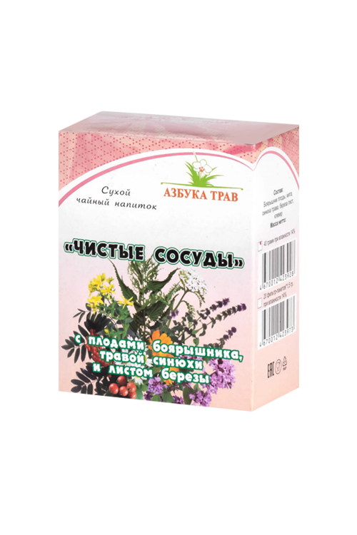 Напиток чайный Азбука трав Чистые сосуды при атеросклерозе, 40 г