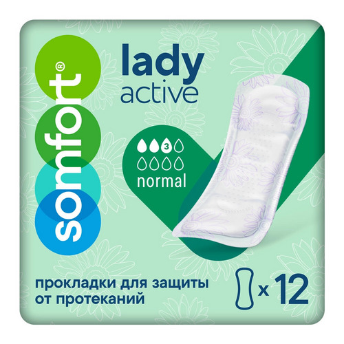 Прокладки Somfort Lady active normal, 12 шт