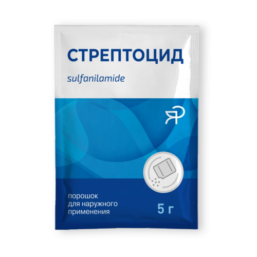 Стрептоцид, 5 г, 3 шт, порошок для наружного применения