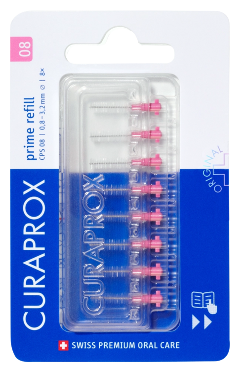Набор Curaprox ершики межзубные prime refill cps 08, 8 шт