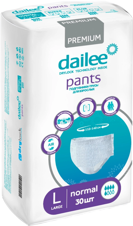 Подгузники-трусы Dailee Normal д/взрослых р L, 30 шт