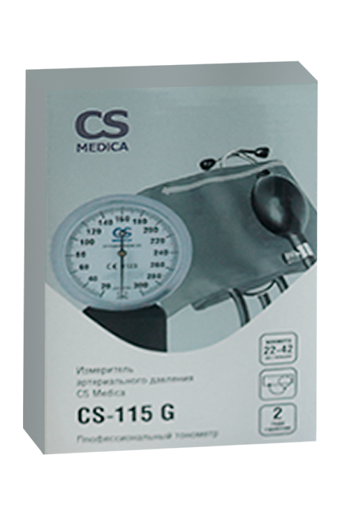 Тонометр мех CS Меdica CS-115G встроенный фонендоскоп манжета 22-42 см