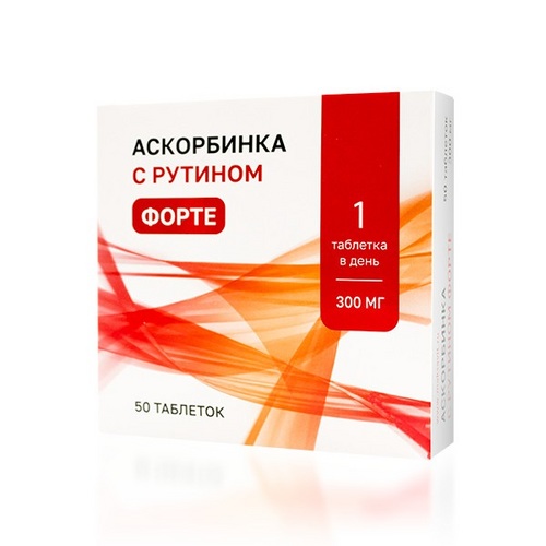 Аскорбинка с рутином форте, 0,2 г, 50 шт, таблетки