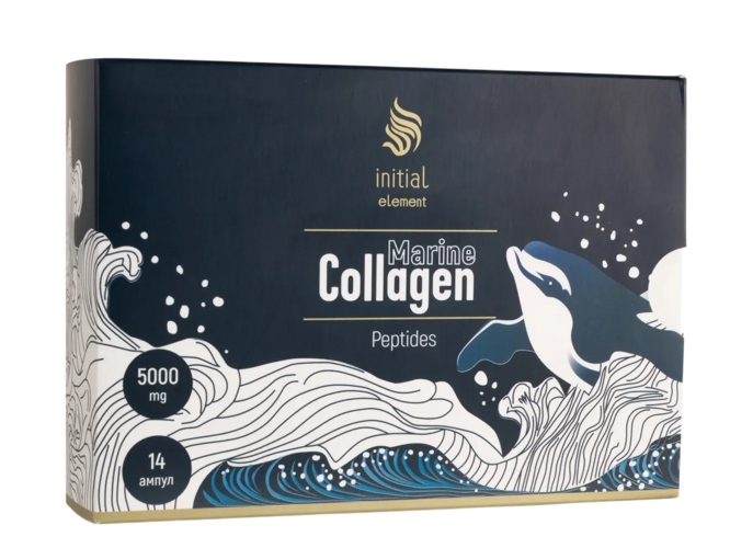 Коллаген рыбный Initial Element 5000 мг вкус Малины, 14 шт, ампулы