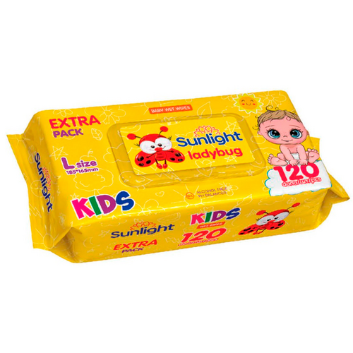 Салфетки Sunlight Baby Божья коровка влажные, 120 шт