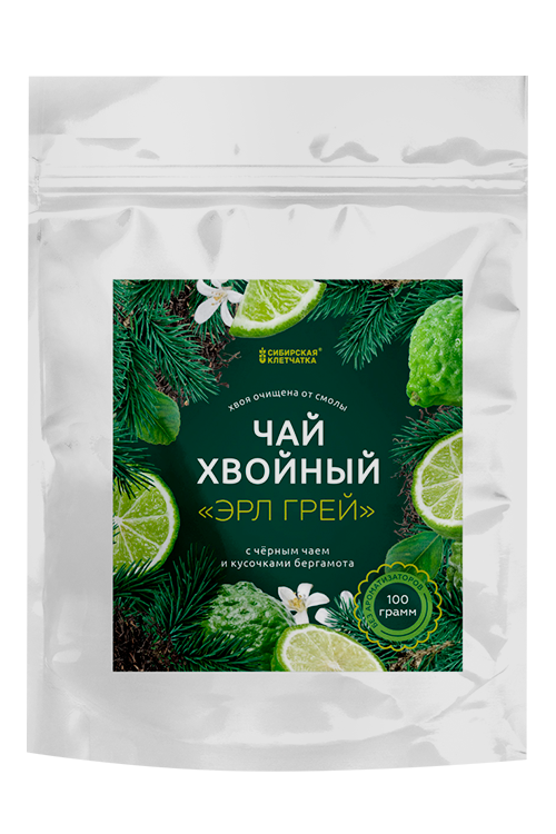 Чай Сибирская клетчатка Эрл Грей хвойный, 100 г