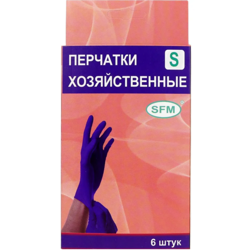 Перчатки SFM хозяйственные латекс S, 3 шт, пара
