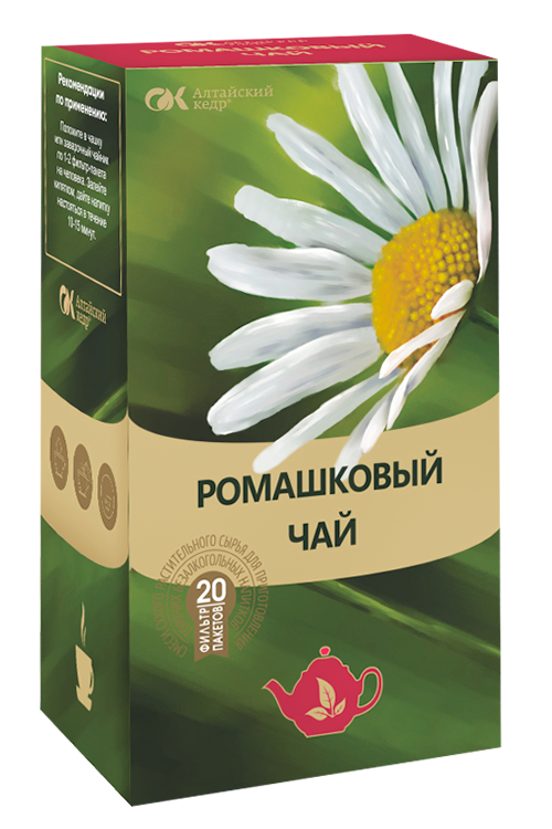 Напиток чайный Алтайский кедр Ромашковый, 1,5 г, 20 шт, фильтр-пакет