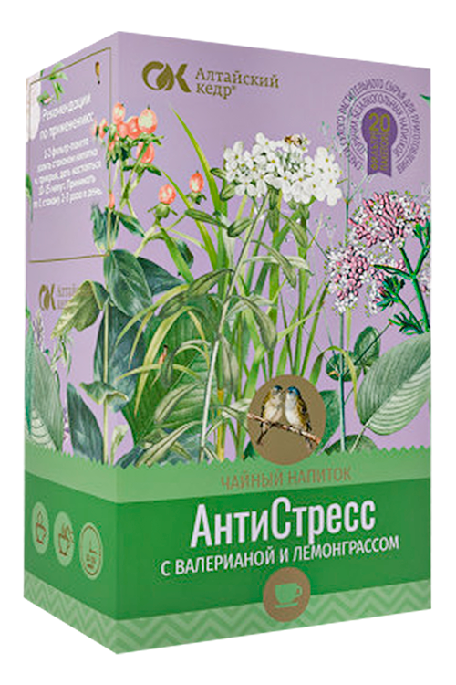Напиток чайный Алтайский кедр АнтиСтресс с валерианой и лемонграссом, 1,5 г, 20 шт, ф/п