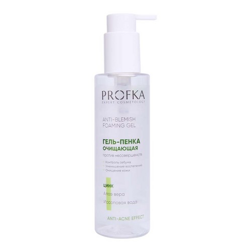 Гель-пенка PROFKA Anti-Blemish очищающая с цинком и алоэ вера, 200 мл
