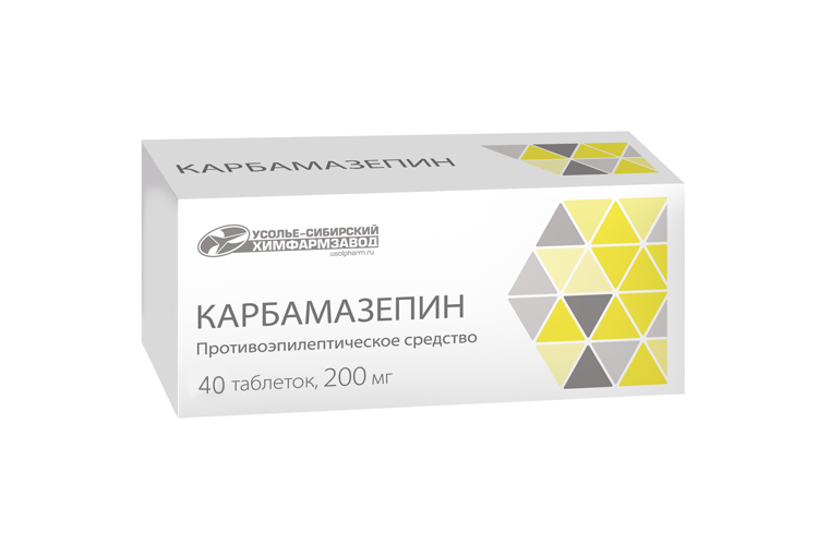 Карбамазепин 200 мг, 40 шт, таблетки Усолье