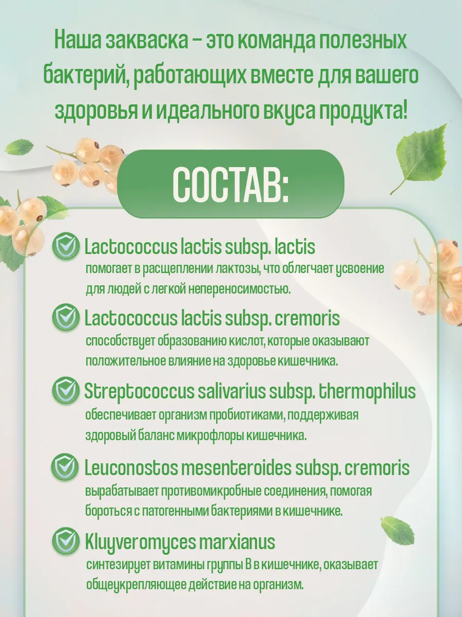Закваска для кефира Полезная Партия 3 порции