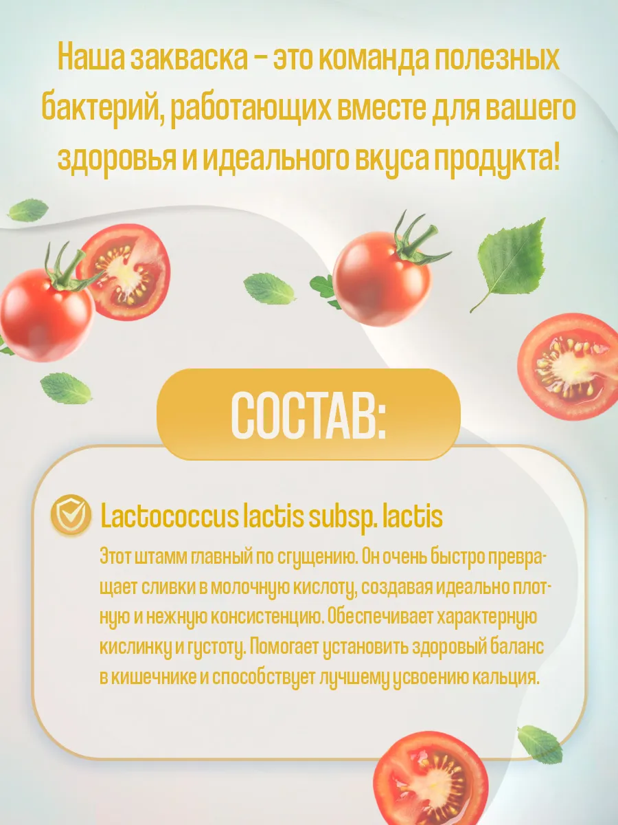 Закваска для сметаны Полезная Партия 3 порции