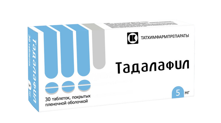 Тадалафил 5 мг, 30 шт, таблетки покрытые пленочной оболочкой