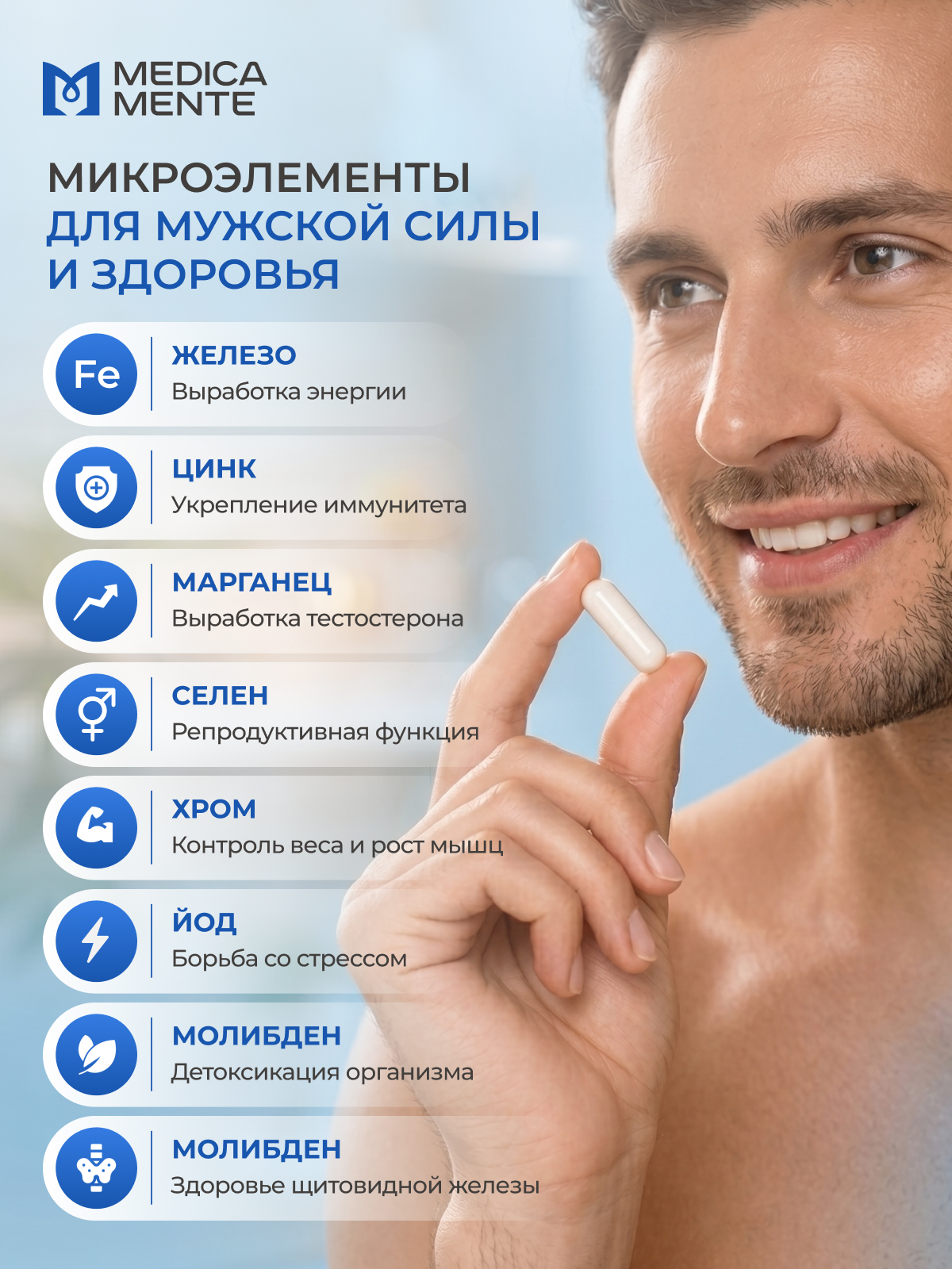 КОМПЛЕКС ДЛЯ МУЖЧИН АКТИВ 90 капсул Medica Mente