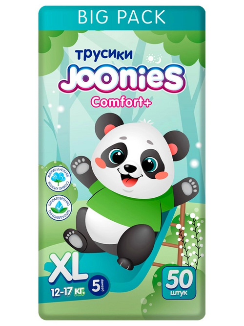 Подгузники-трусики Joonies Comfort+ д/детей XL (12-17 кг), 50 шт
