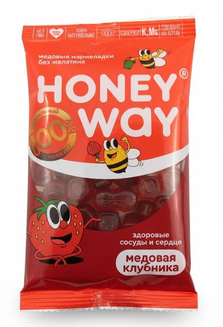 Мармеладки Honey Way медовые б/желатина со вкусом клубники, 75 г