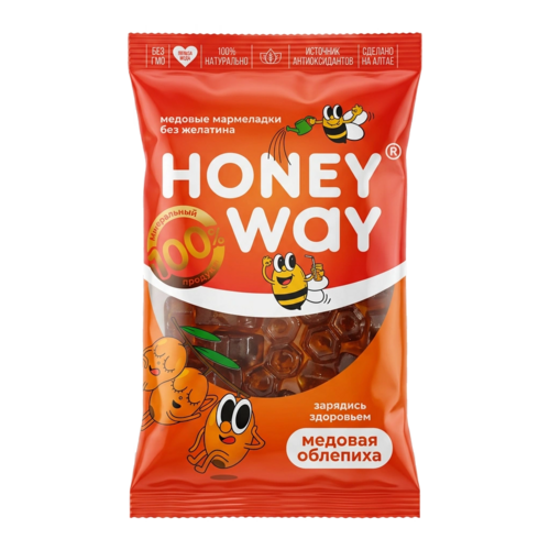 Мармеладки Honey Way медовые б/желатина со вкусом облепихи, 75 г