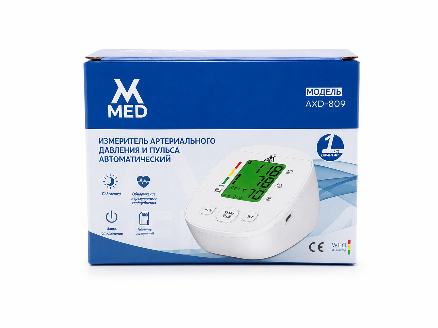 Тонометр автоматический MVMED AXD 809, белый
