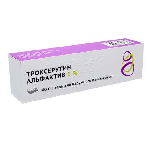 Троксерутин Альфактив 2%, 40 г, гель для наружного применения