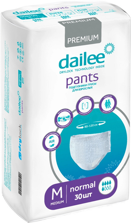 Подгузники-трусы Dailee Normal д/взрослых р M, 30 шт