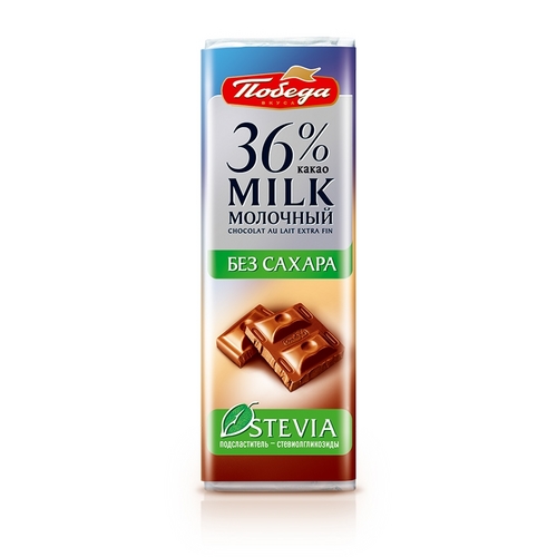 Шоколад Победа молочный б/сахара 36% какао, 20 г