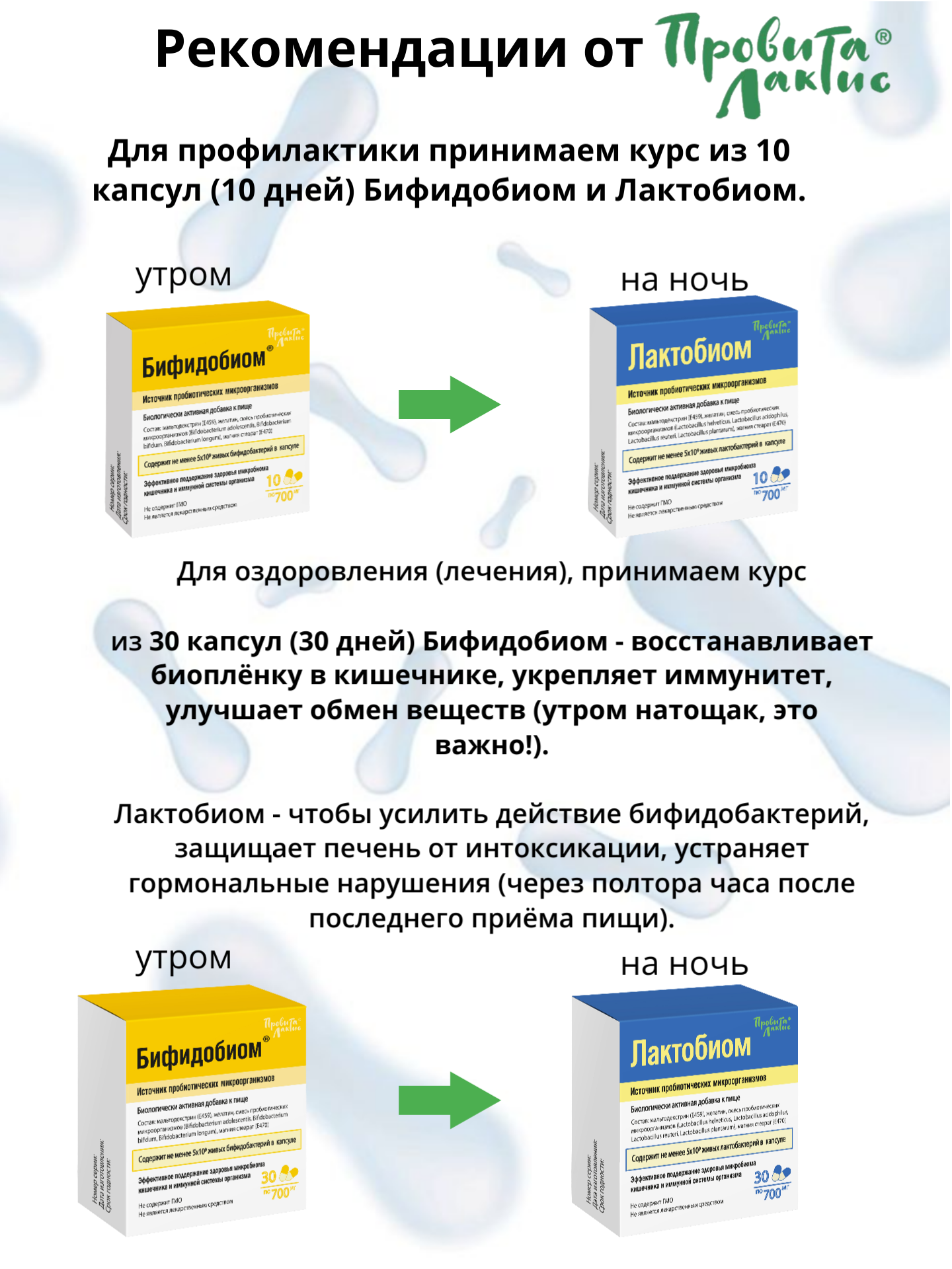 Лактобиом Провита Лактис пробиотики для кишечника (лактобактерии), 10 капсул