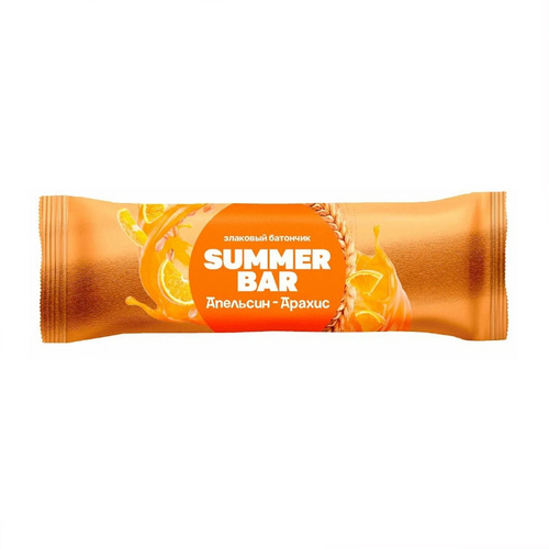 Батончик Summer Bar злаковый апельсин/арахис, 30 г