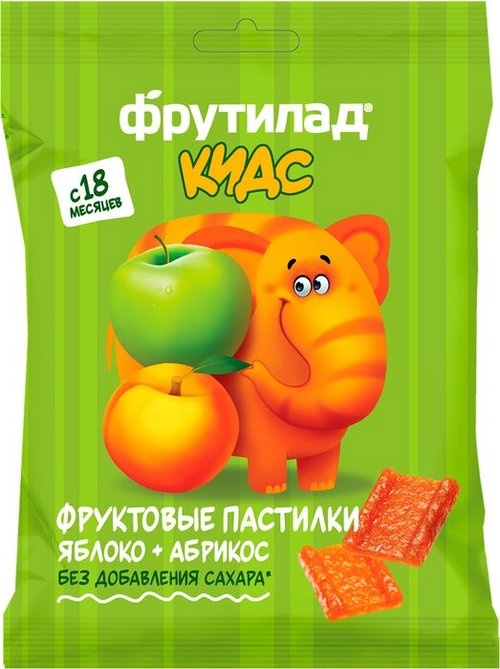 Пастилки Фрутилад фрукт яблоко/абрикос д/дет питан б/сахара (с 18 мес), 30 г