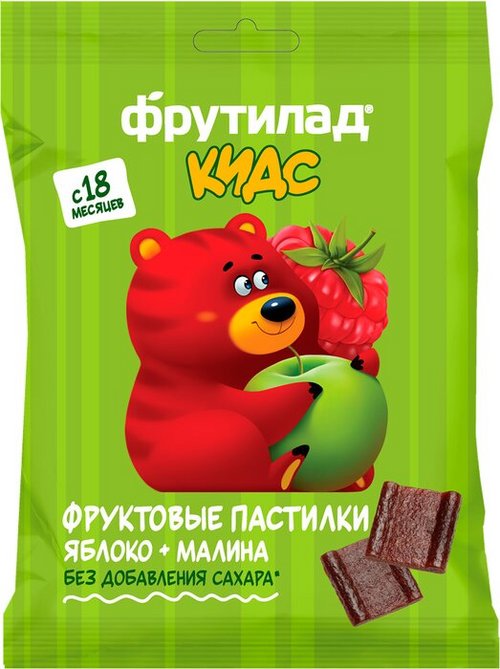 Пастилки Фрутилад фрукт яблоко/малина д/дет питан б/сахара (с 18 мес), 30 г