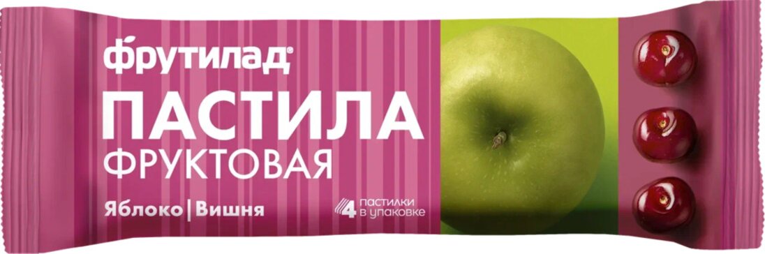Пастила Фрутилад фруктовая яблоко/вишня, 30 г, 4 шт