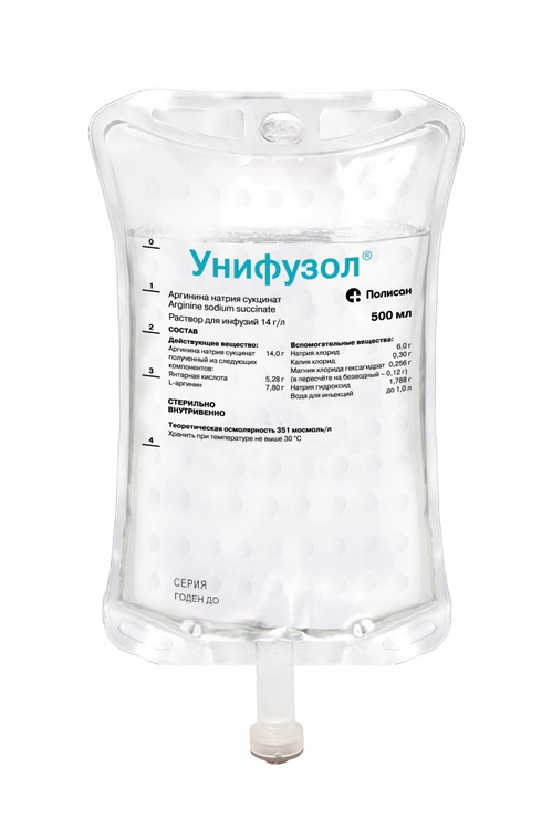 Унифузол 14 г/л, 500 мл, 4 шт, раствор для инфузий контейнеры