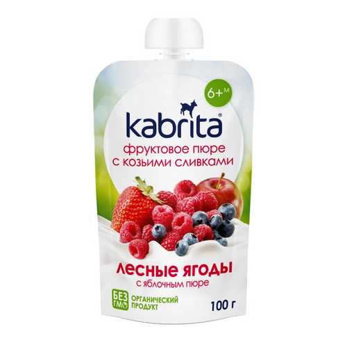 Пюре Kabrita фруктовое с козьими сливками лес...