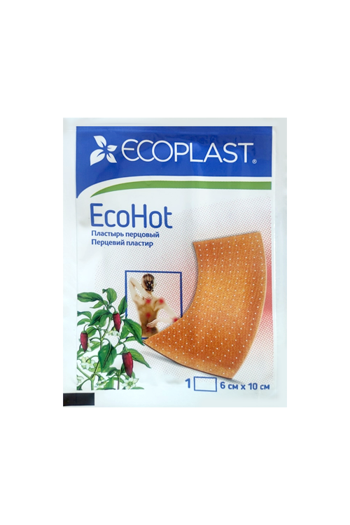 Пластырь Ecoplast EcoHot перцовый 6х10 см