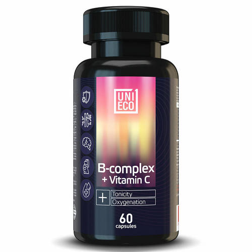 Витамины группы B+вит C Unieco, 60 шт, капсулы