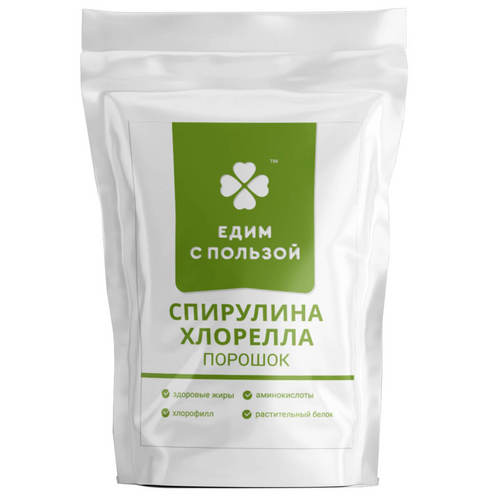 Спирулина + хлорелла Едим с пользой порошок, 100 г, БАД