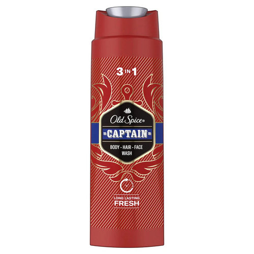 Гель и шампунь Old Spice 3 в1 д/душа Аромат бушующего океана captain, 250 мл