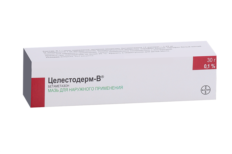 

Целестодерм В 0.1%, 30 г, мазь для наружного применения