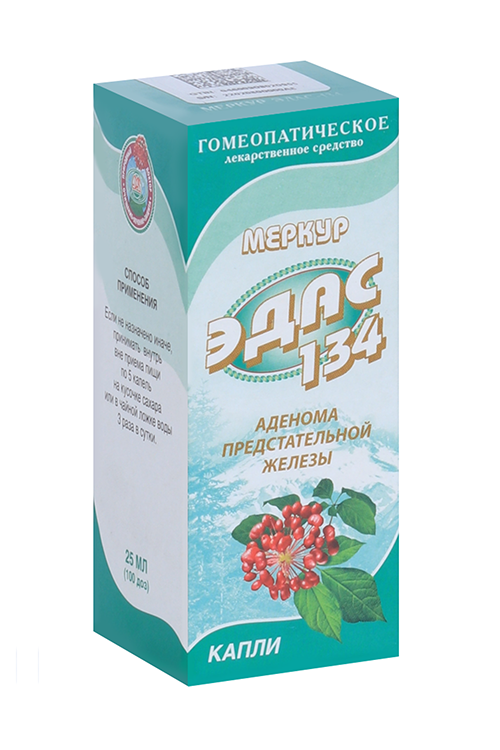 Меркур Эдас-134, 25 мл, капли гомеопатические